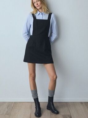 Maje Rouky Pinafore Mini Dress Black Women’s Size Small Academia Preppy